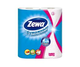 Бумажные полотенца 2-х слойные «Zewa» с тиснением и перфорацией, р. 22,7 х 25см, Россия