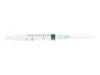 Шприц одноразовый SANAMEDICAL®️ объемом 2 мл Луер Слип с иглой 23 G (0,60 х30 мм)