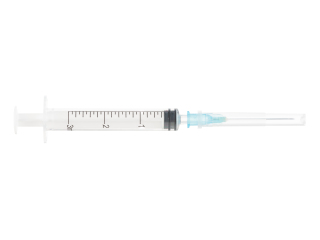 Шприц одноразовый SANAMEDICAL®️ объемом 3 мл Луер Слип с иглой 23 G (0,60 х30 мм)