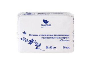 Пеленки  впитывающие 60 х 90 Пелигрин "Classic" 30шт в упаковке