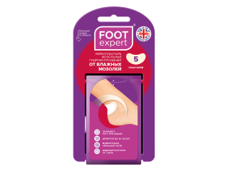 FOOT EXPERT Гидроколлоидный пластырь 3,6 см х 6,2 см, 5шт.