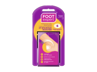 FOOT EXPERT Гидроколлоидный пластырь 3,7 см х 5,5 см, 6шт.