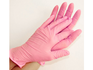 Перчатки нитриловые н/с неопудренные текстурированная раб.поверхность (кончики пальцев), 4,2 гр/шт р-ры: XS (Розовые)