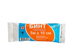Бинт нестерильный в инд. уп. пл.28 г/м2, 5м*10 см (Размер ТУ)