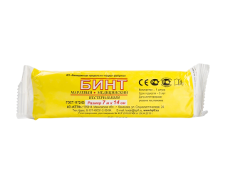 Бинт нестерильный пл. 28(+-2) г/м2  в инд. уп.7мх14см