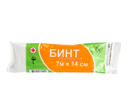 Бинт нестерильный в инд. уп. пл.28 г/м2, 7 м*14 см (Размер ТУ)