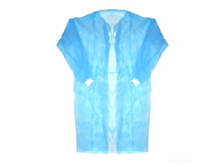 Халат процедурный одноразовый нестерильный,пл.25г/м,рукав на манжете,р-р52-54,длина 135,голубой