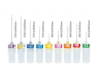 Иглы стоматологические для карпульного шприца 27G х 38 мм (0,4 х 38мм), стерильные (уп-ка: 100 шт.) «Ni-Pro», Корея