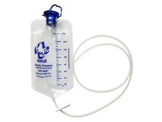 Кружка Эсмарха одноразовая стерильная с КЛАПАНОМ объемом: 1000 / 1500 / 1750 / 2000 мл.