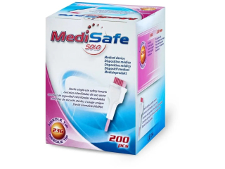 Ланцет автоматический MediSafe Solo игла 23G глубина прокола 2,0 мм (упаковка 200 шт)