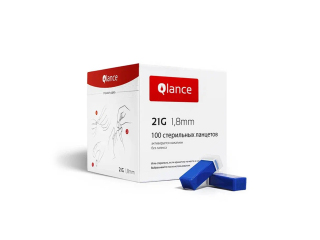 Ланцет автоматический Qlance Universal игла 21G глубина прокола 1,8мм (упак.100шт)