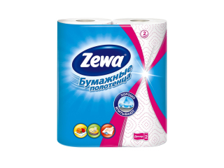 Бумажные полотенца 2-х слойные «Zewa» с тиснением и перфорацией, р. 22,7 х 25см, Россия