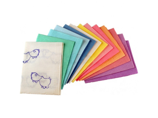 Салфетки процедурные (нагрудные д/пациента) защитные 2-х слойные голубые 330*445 мм (500 шт/уп) "Рускрафт"