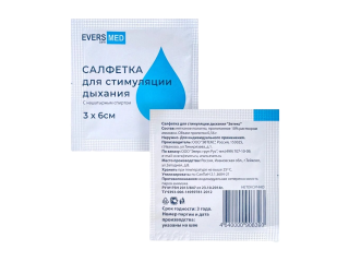 Салфетка для стимуляции дыхания "Эвтекс" 3 см х 6 см с нашатырем