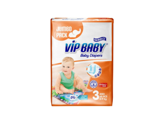 Подгузники для детей Vip Baby Premium Midi 5-9кг JUMBO (68 шт.)