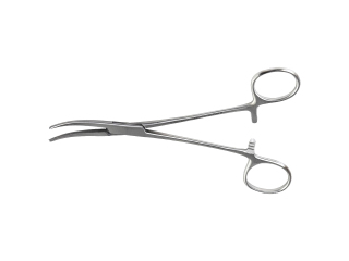Зажим Surgicon кровоостанавливающий "Москит" изогнутый по плоскости 150 мм J-17-058